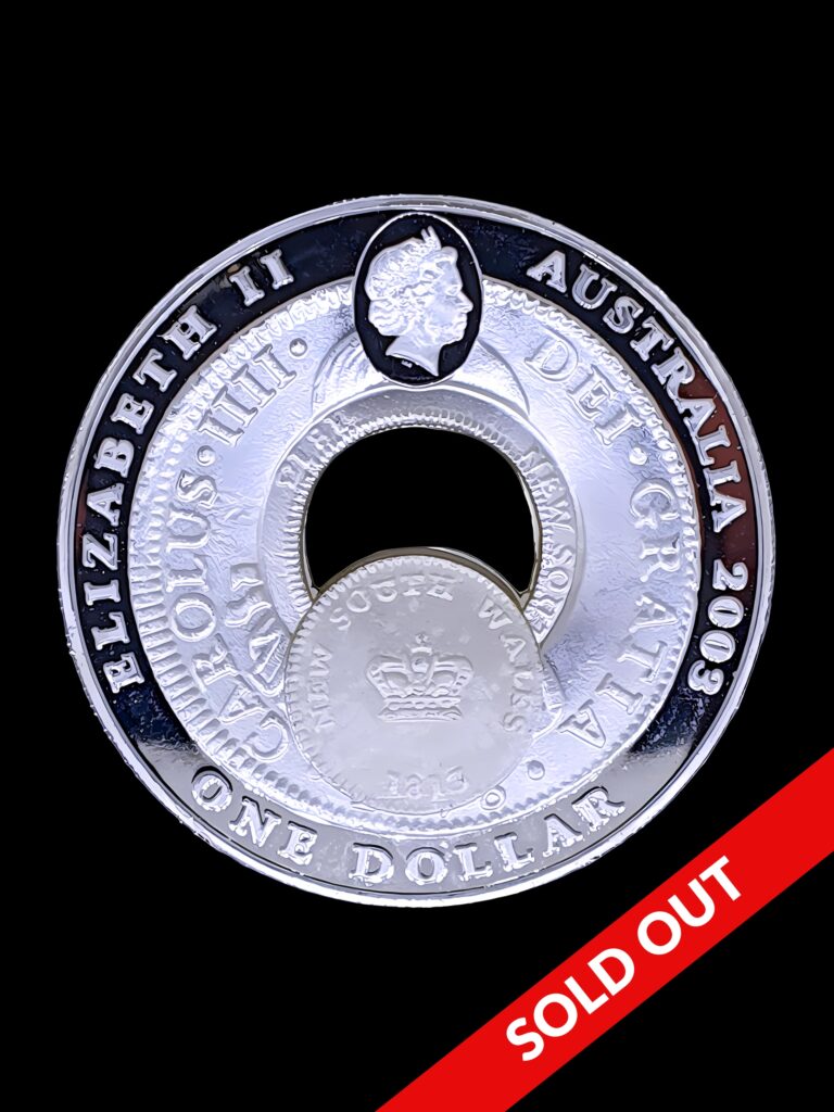 2003 Holey Dollar and Dump Australian One Dollar New South Wales Silver Coin