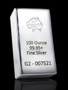 100 oz C4G Cast Silver Bullion 99.95% Pure