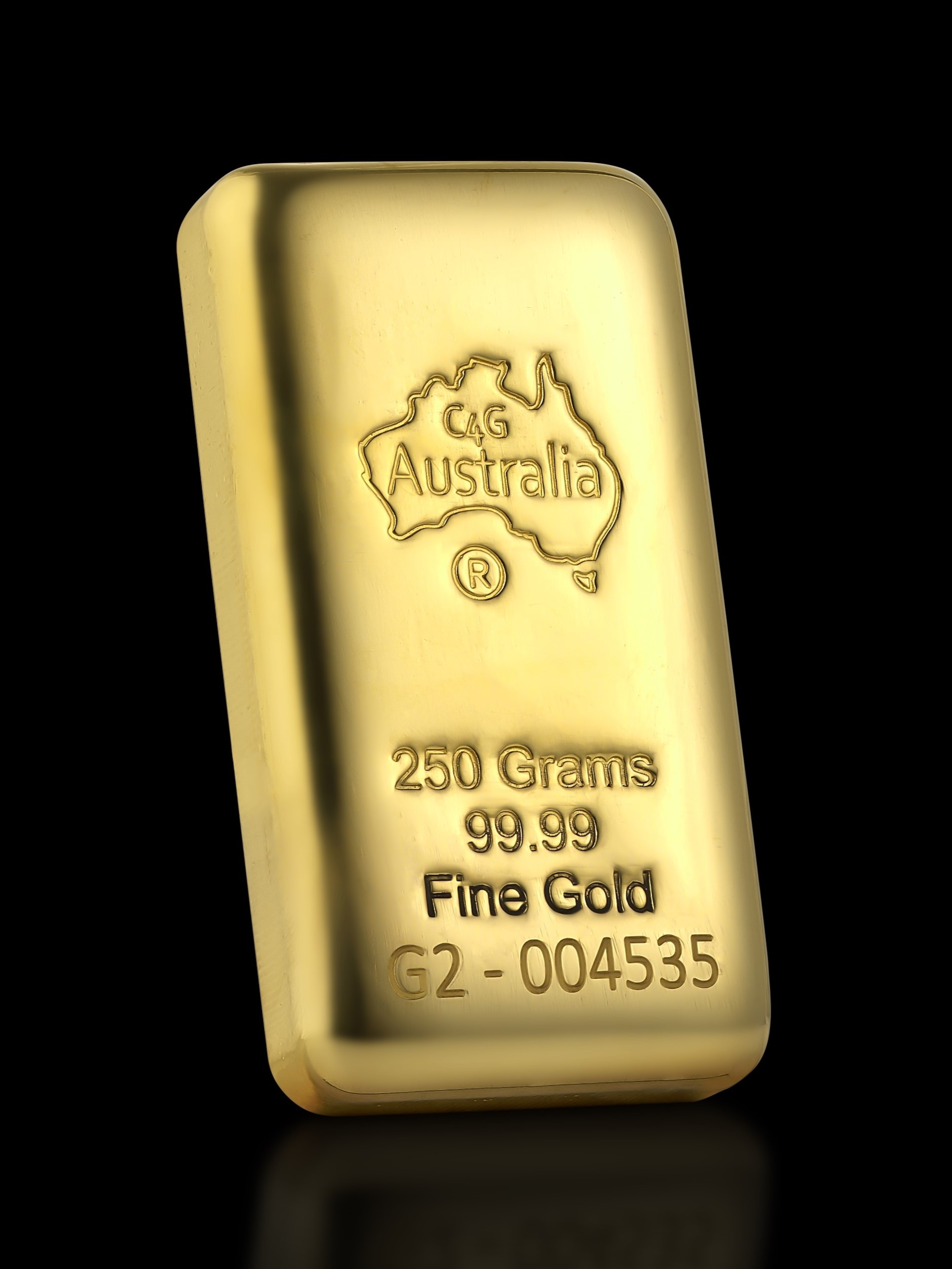 250 g C4G Cast Gold Bullion 99.99% Pure
