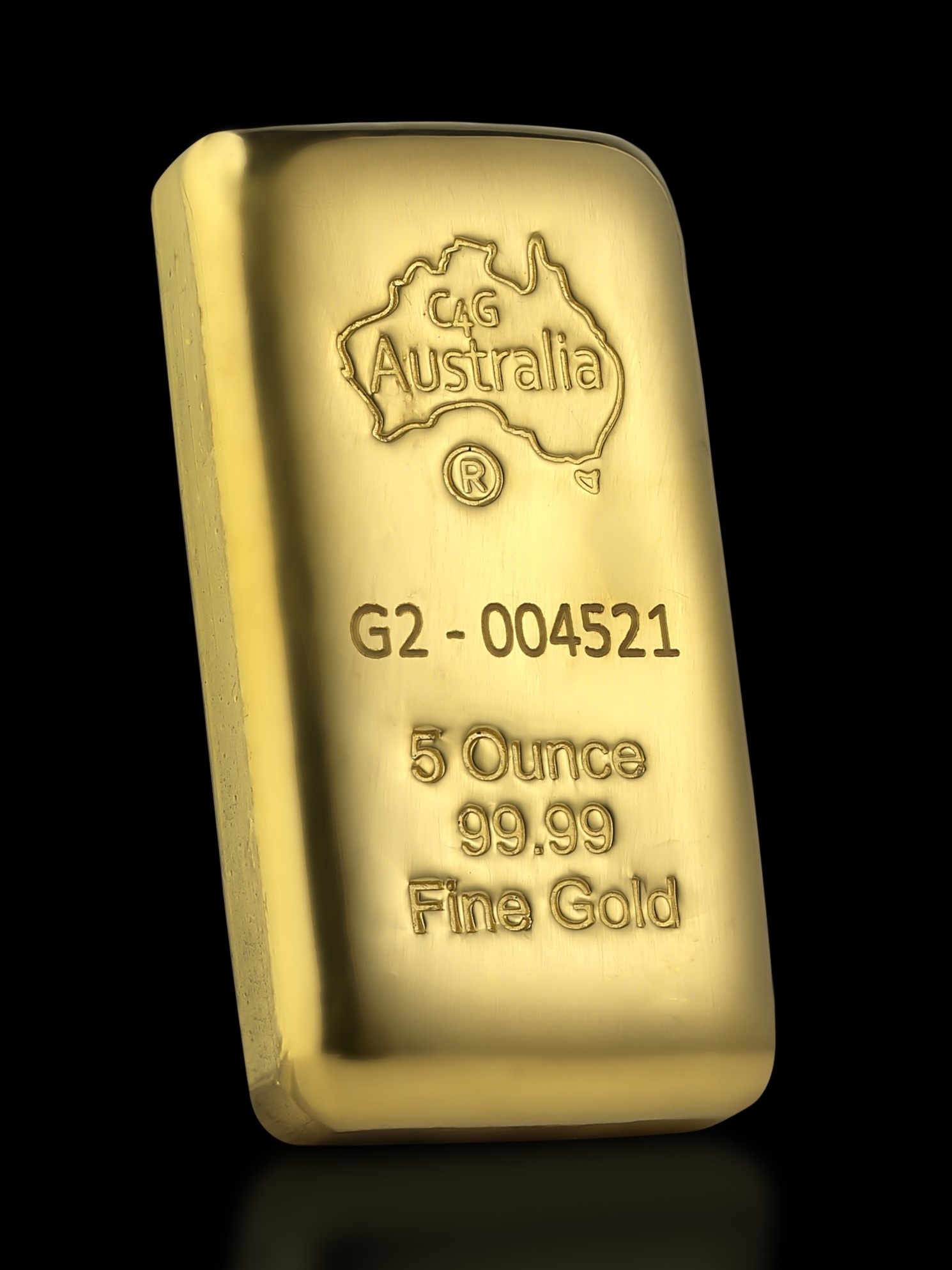 5 oz  C4G Cast Gold Bullion 99.99% Pure