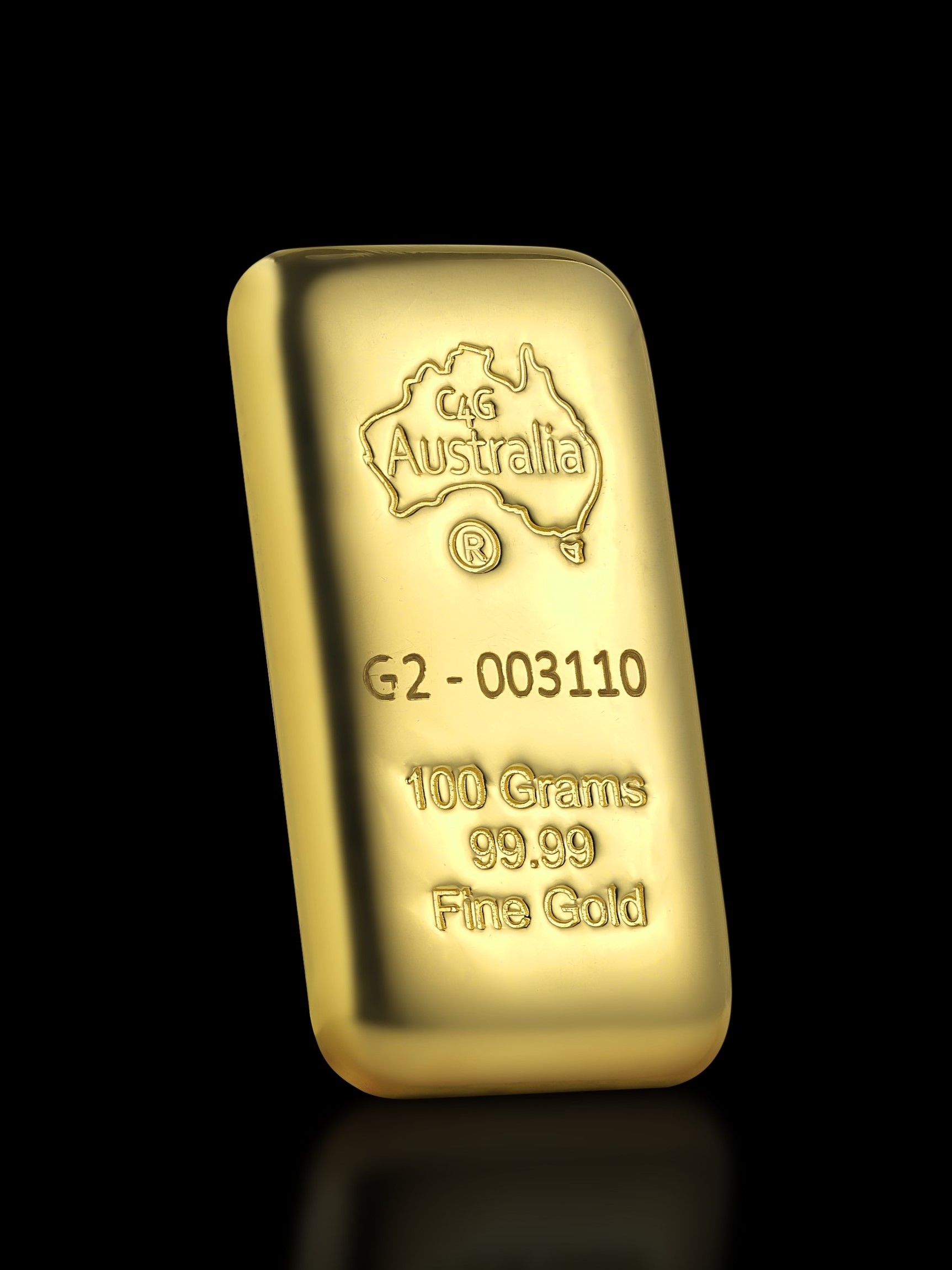 100 g  C4G Cast Gold Bullion 99.99% Pure