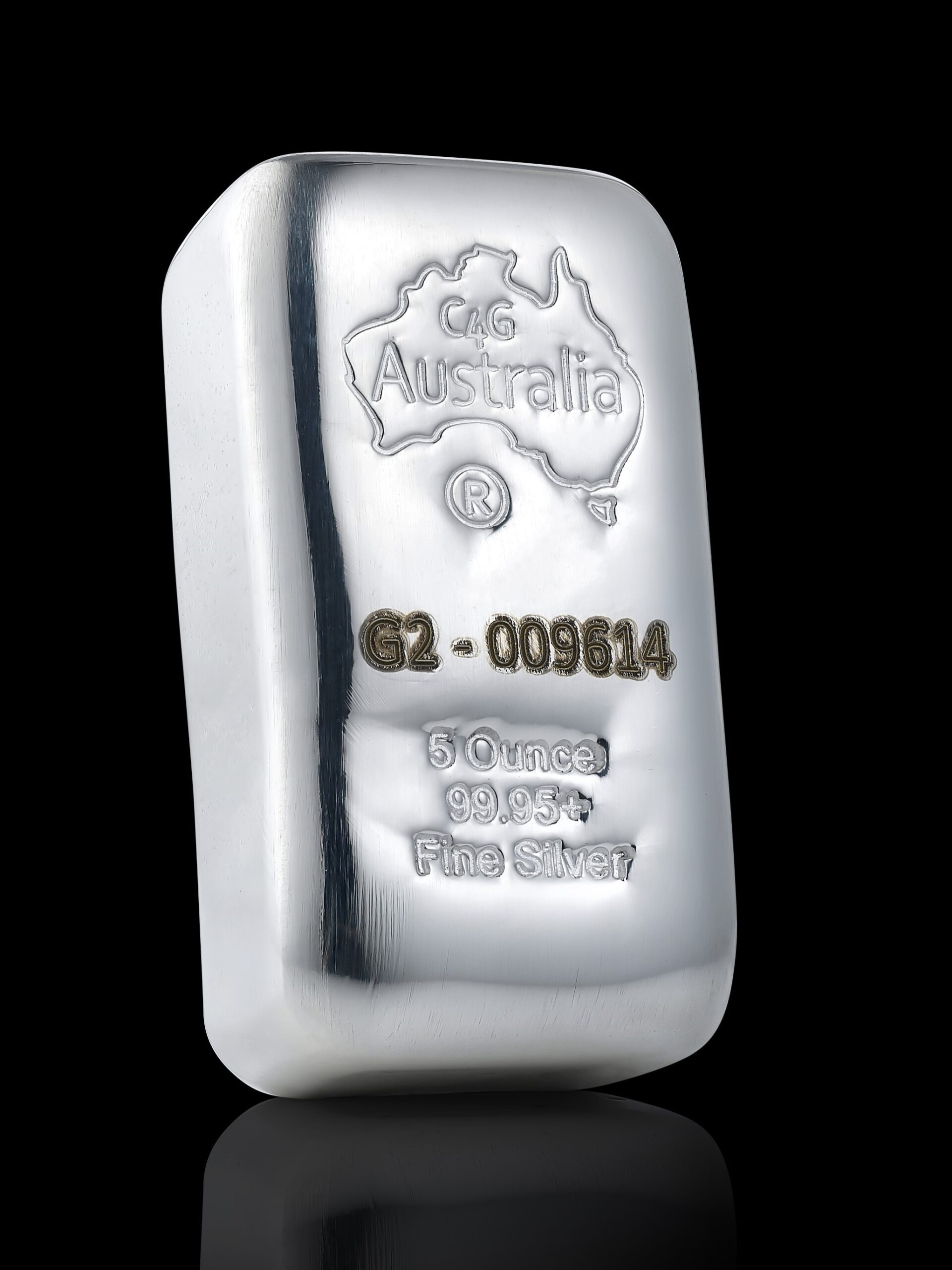 5 oz C4G Cast Silver Bullion 99.95% Pure