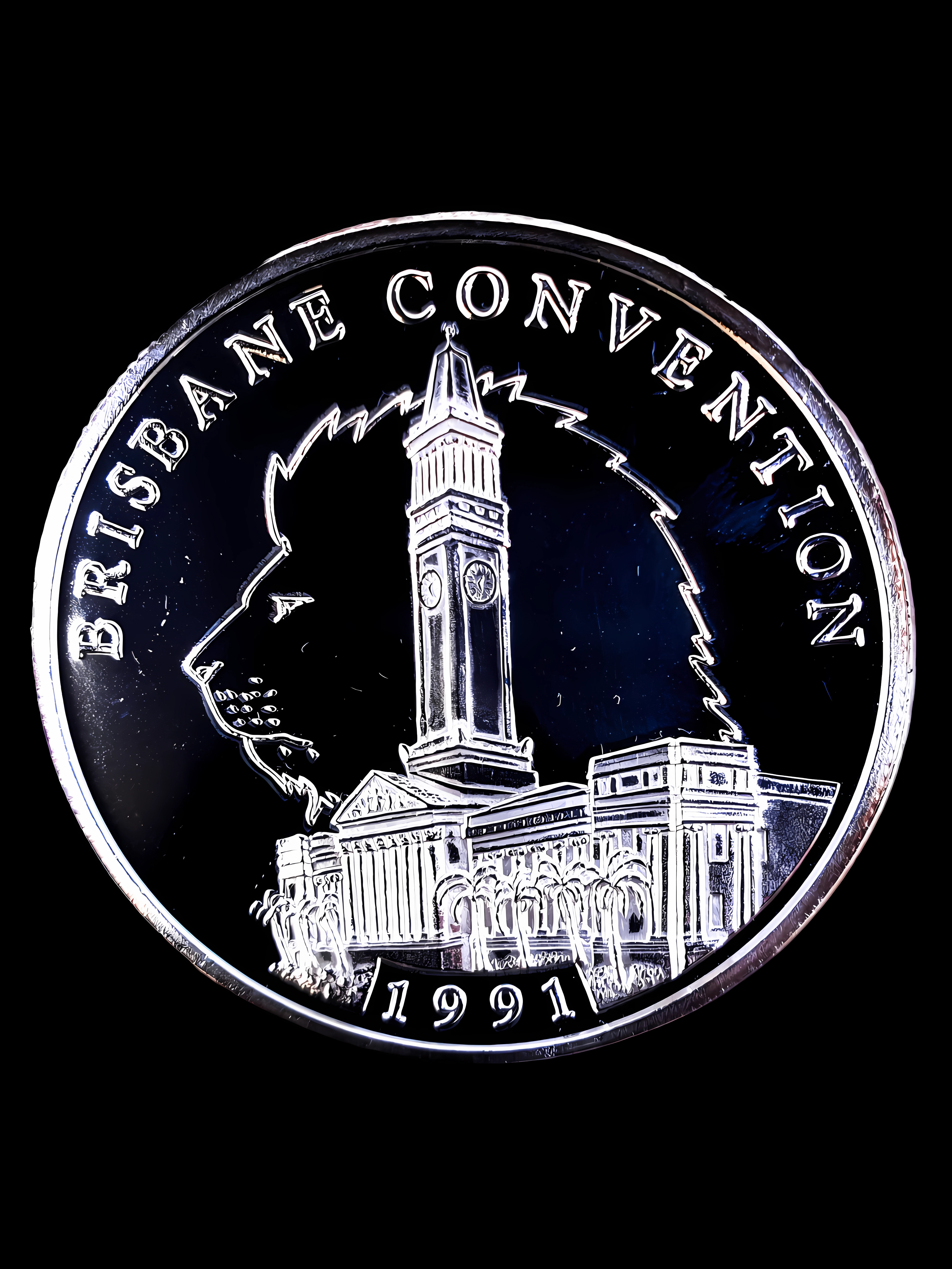 1991 Brisbane International Convention Lions Head Silver Medallion