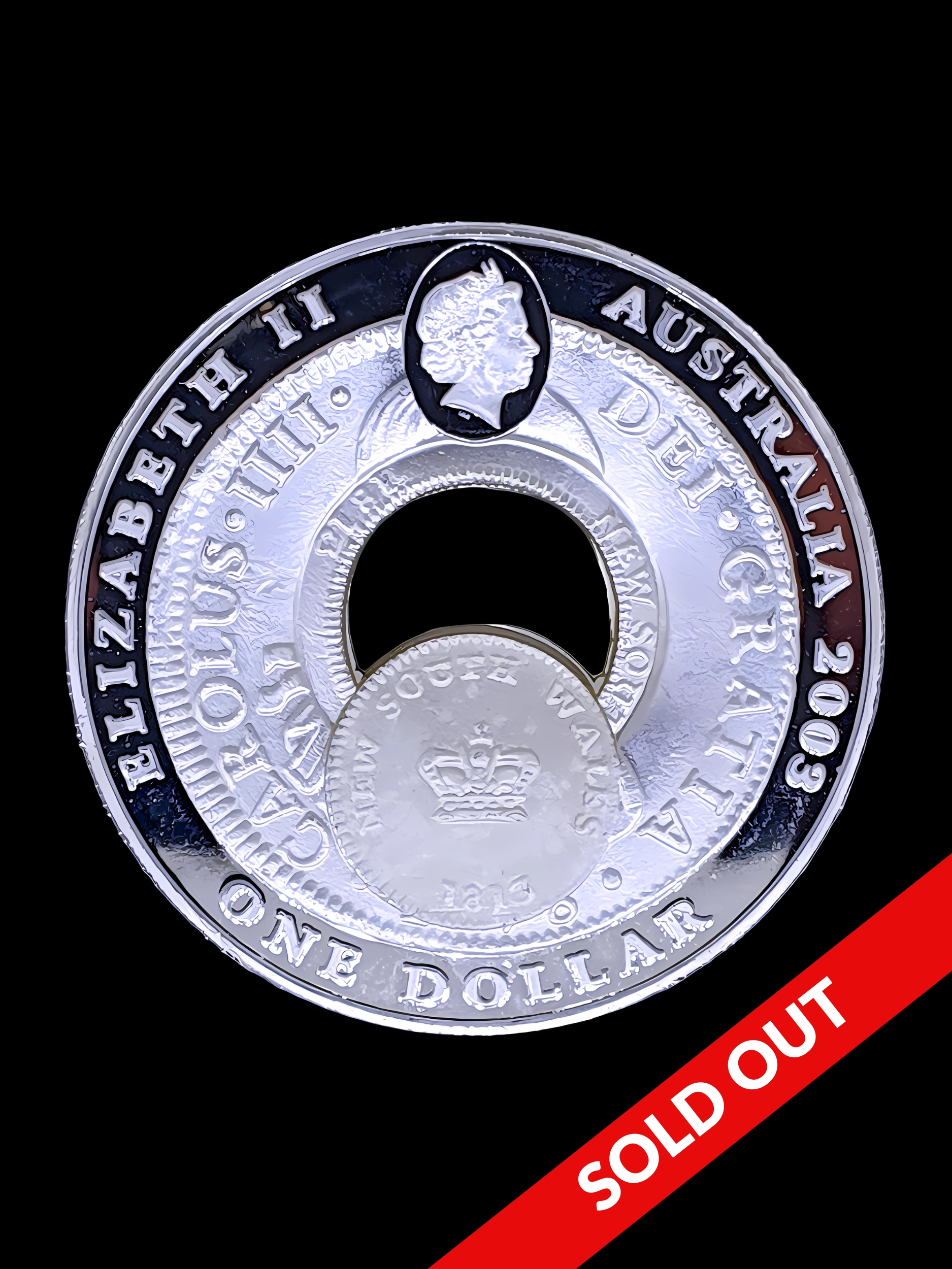 2003 Holey Dollar and Dump Australian One Dollar New South Wales Silver Coin