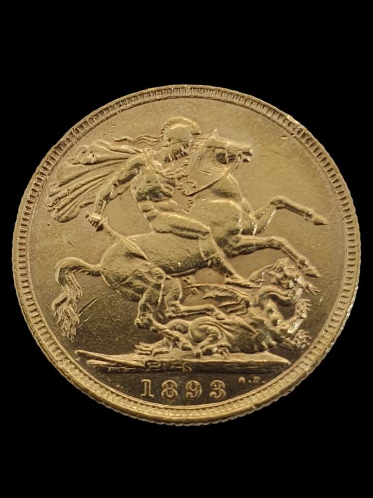 1893 Gold Sovereign St George Queen Victoria Sydney Mint