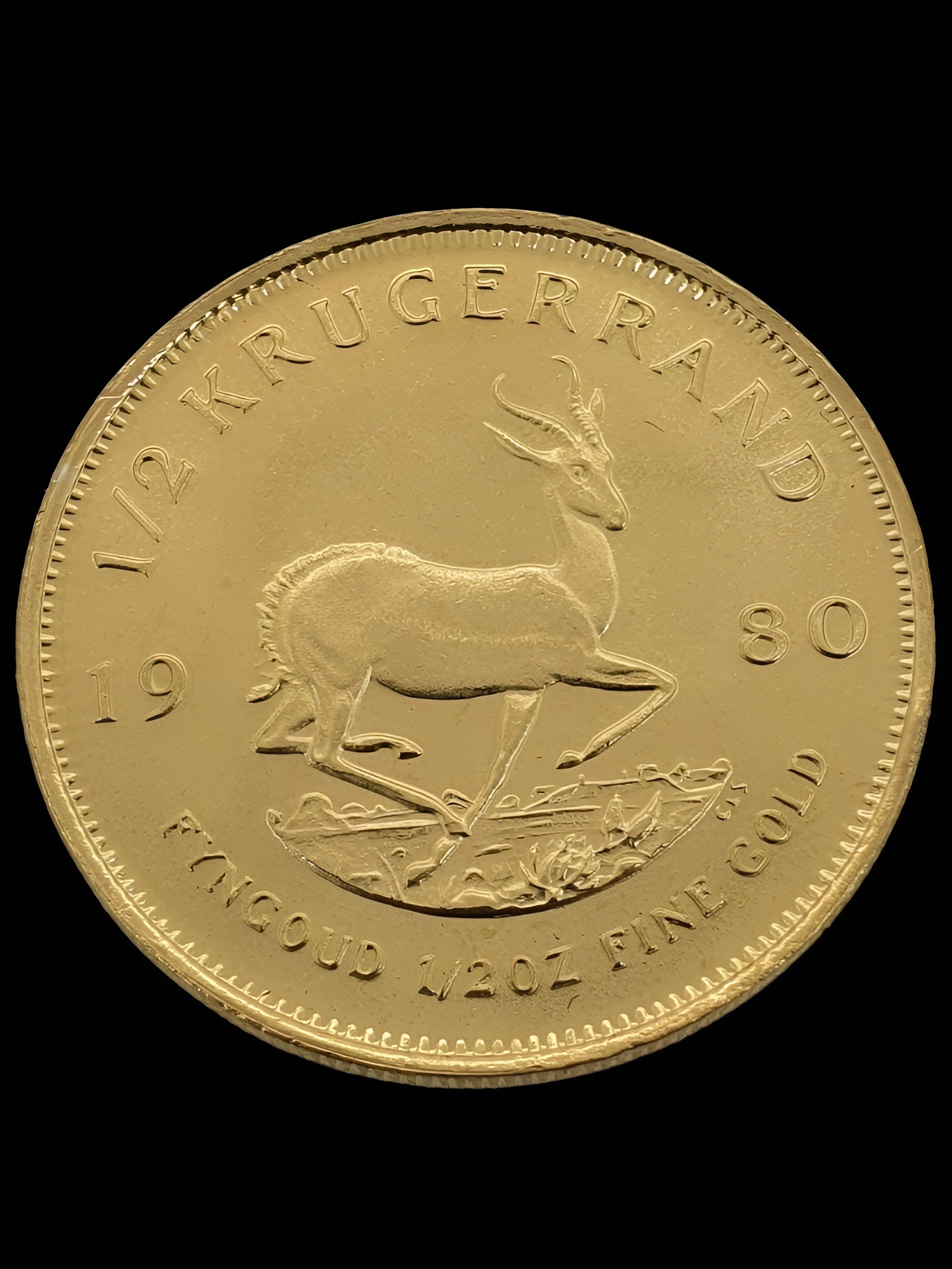 1980 Half Krugerrand 1/2 oz Fine Gold Coin South Africa