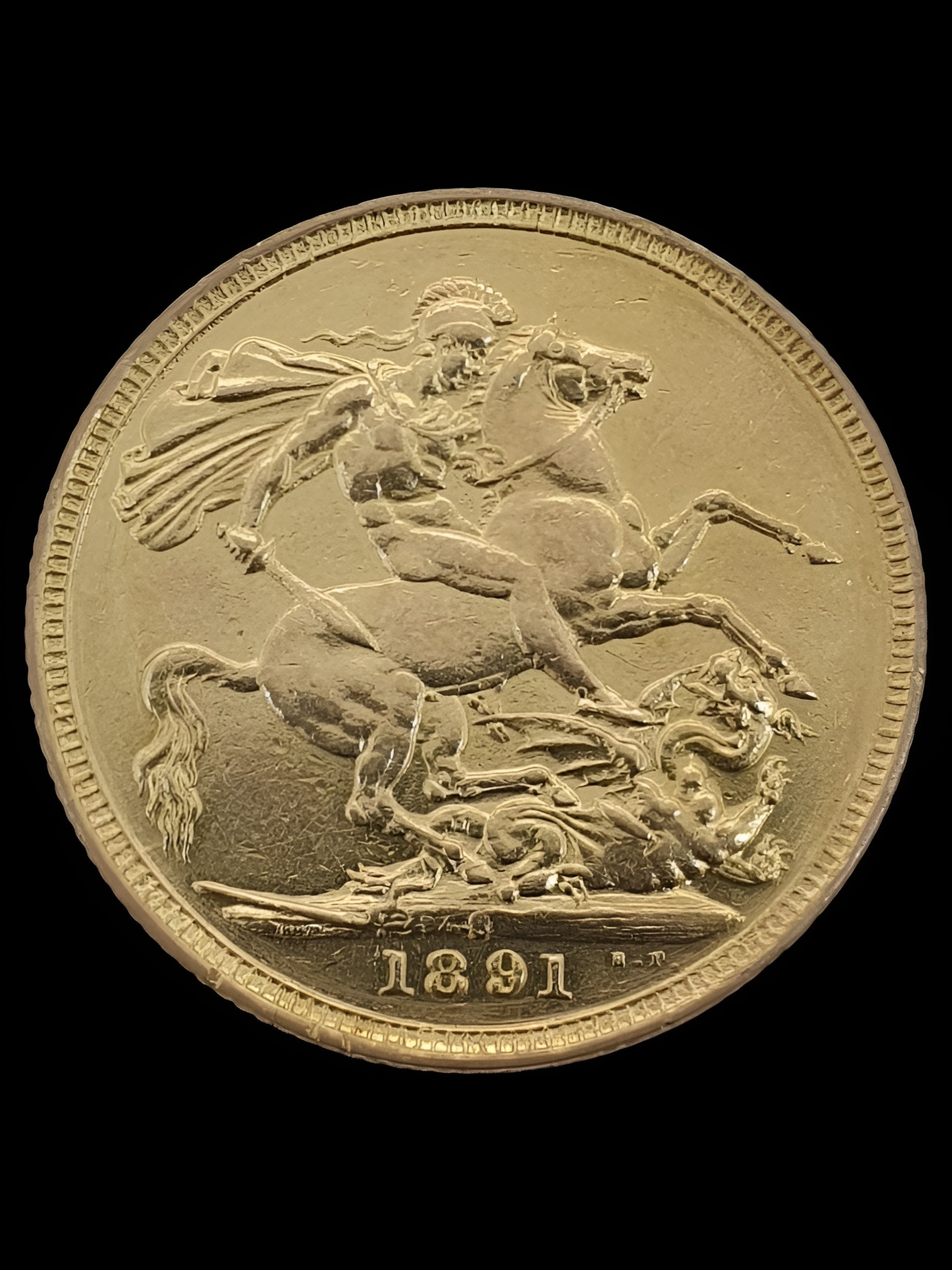1891 Gold Sovereign St George Jubilee Queen Victoria Sydney Mint.