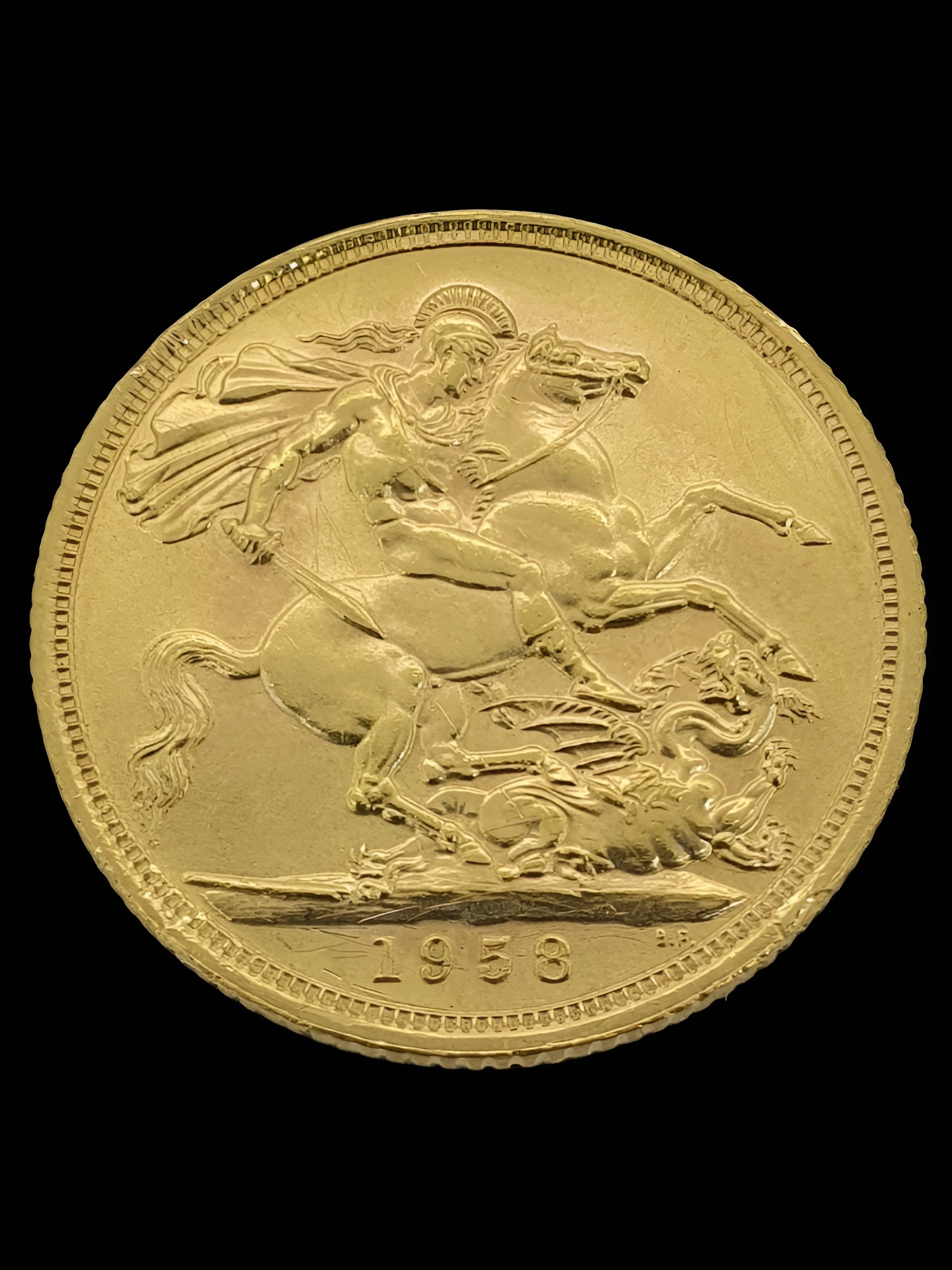 1958 Gold Sovereign St George Young Queen Elizabeth II