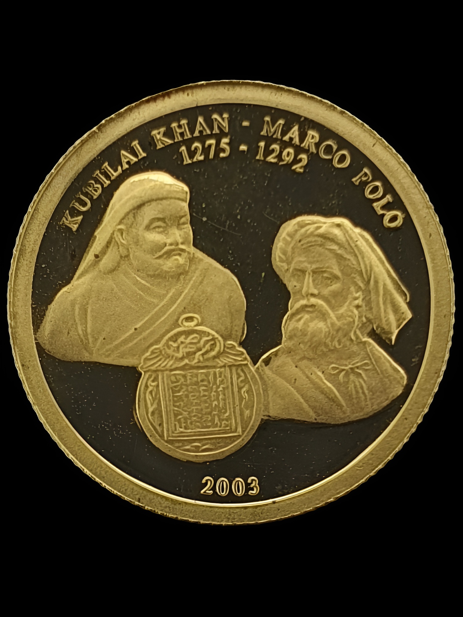 2003 Kubilai Khan Marco Polo 500 Tögrög Mongolian Gold Coin