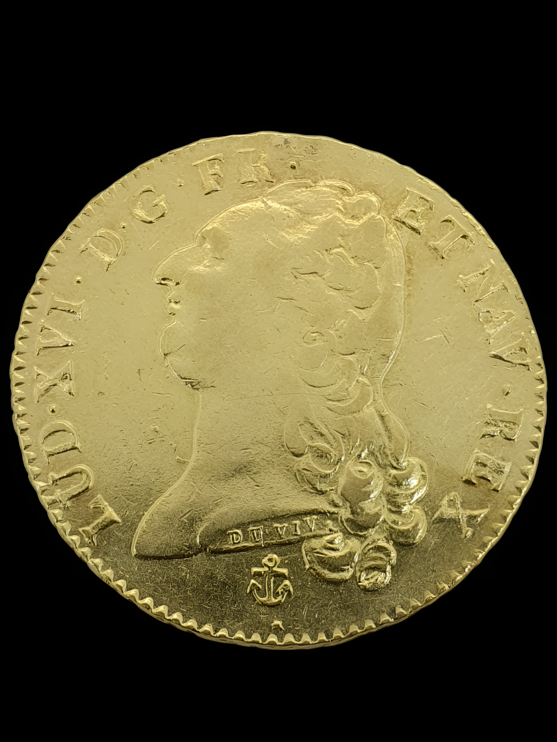 1786 H France Gold Coin 2 Louis d’Or XVI