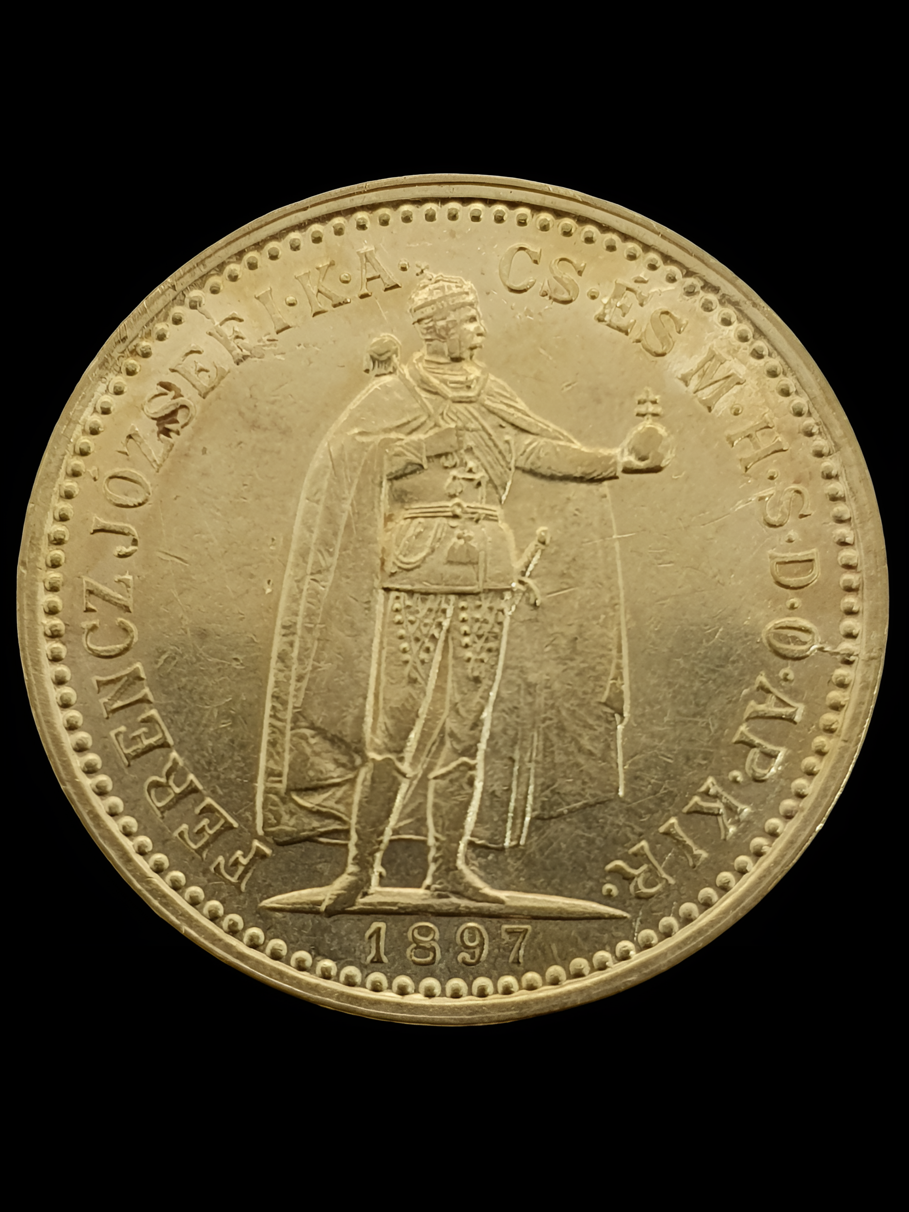1897 Hungary Gold Coin 10 Korona Francis Joseph I