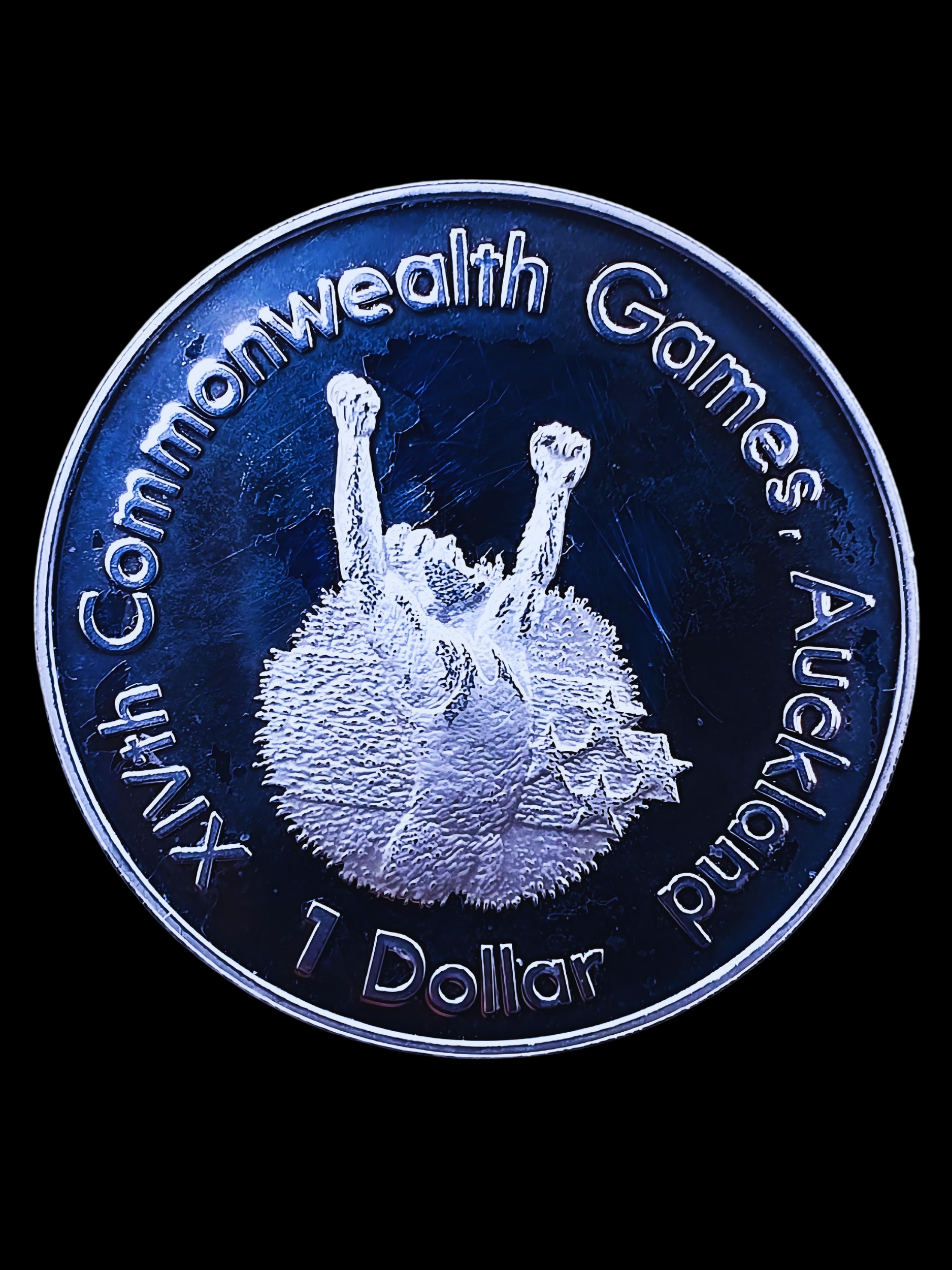 1989 XIVth Common Wealth Games Runner 1 Dollar Silver Coin