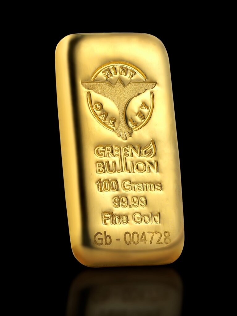 100g Oakley Mint Green Gold Bullion 99.99% Pure