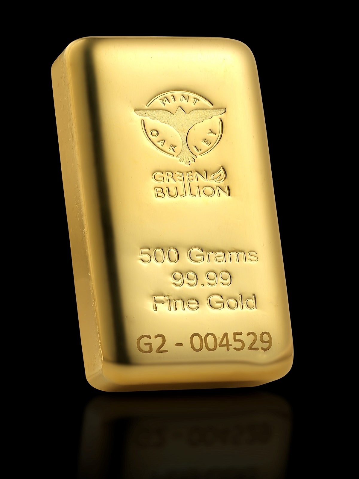 500g Oakley Mint Green Gold Bullion 99.99% Pure