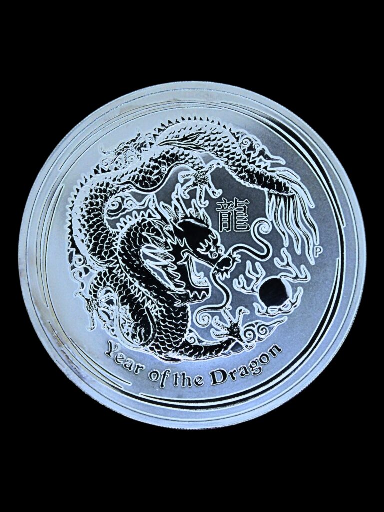 2012 Lunar Series II Year of the Dragon Perth Mint 10oz Silver Coin