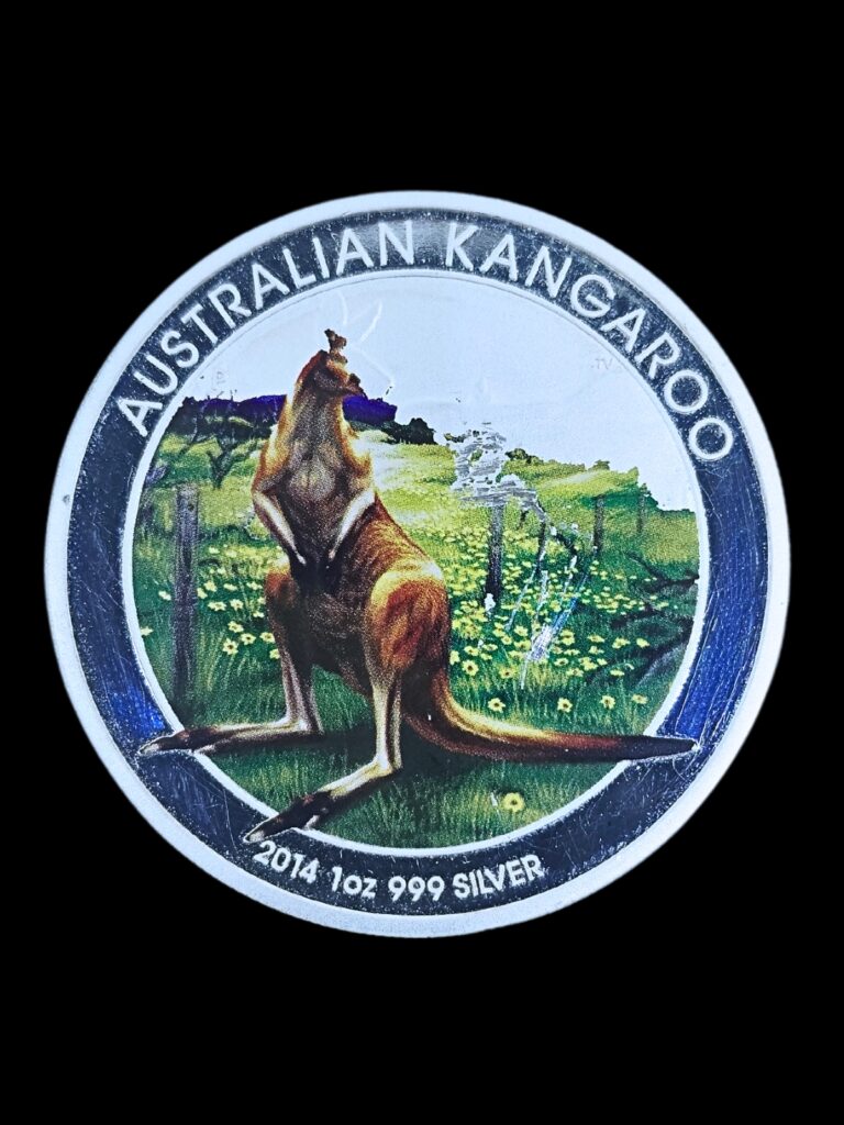 2014 Colored Australian Kangaroo 1oz .999 Silver Coin