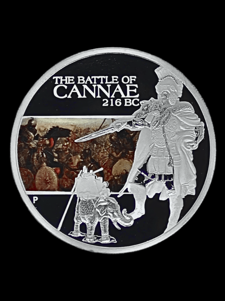 FAMOUS BATTLES IN HISTORY CANNAE 216BC THE PERTH MINT .999 SILVER PROOF