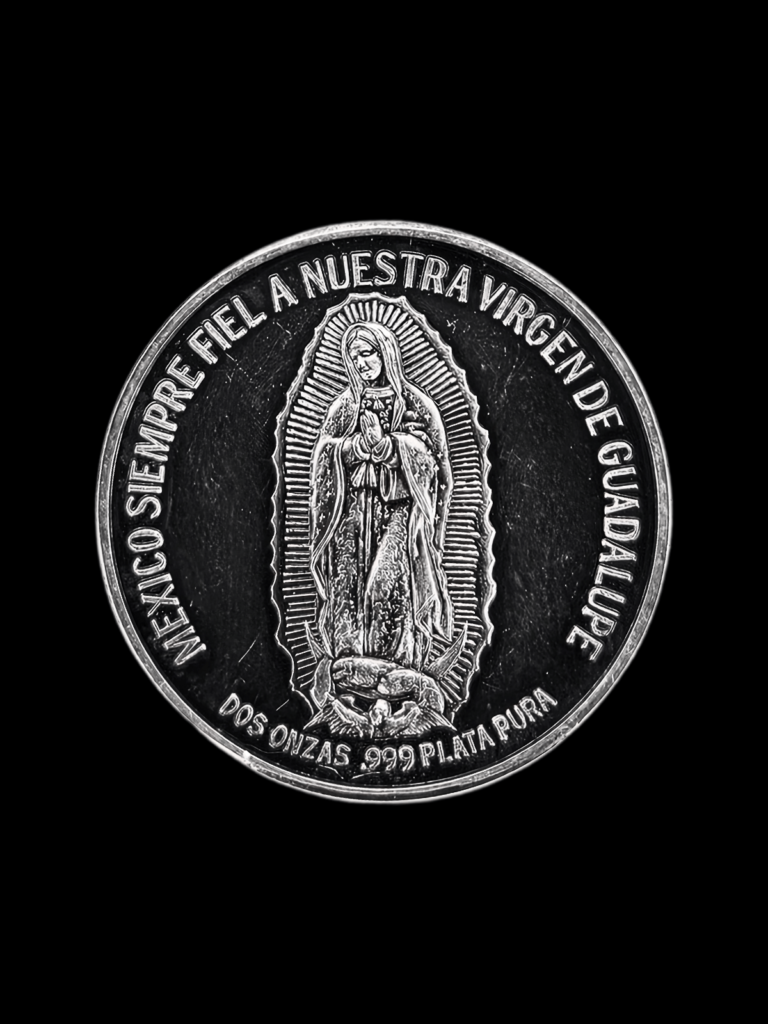 2 oz Mexico Our Lady of Guadalupe Juan Diego .999 Fine Silver Medal