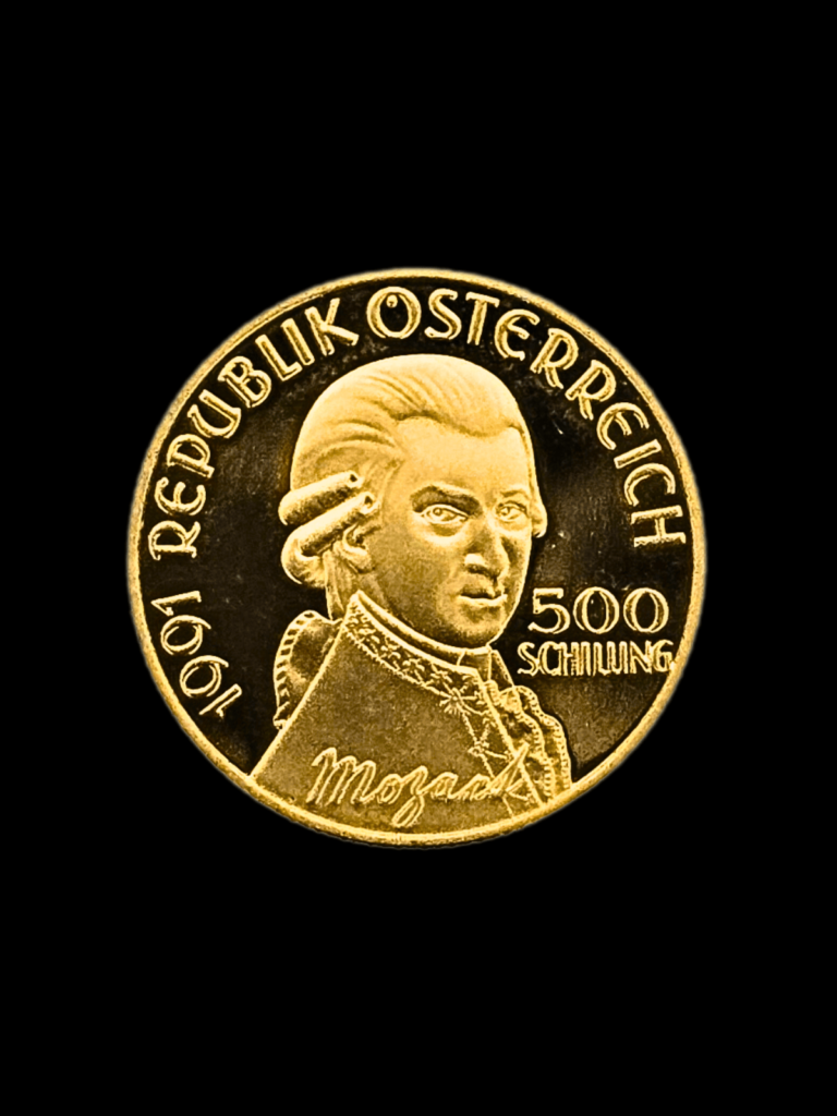 1991 Austria 500 Schilling Mozart Don Giovanni Gold Coin