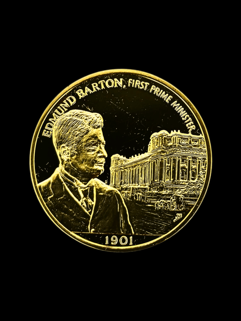 1972 Medallic History of Australia -1901 Edmund Barton, First Prime Minister (Gold Plated)