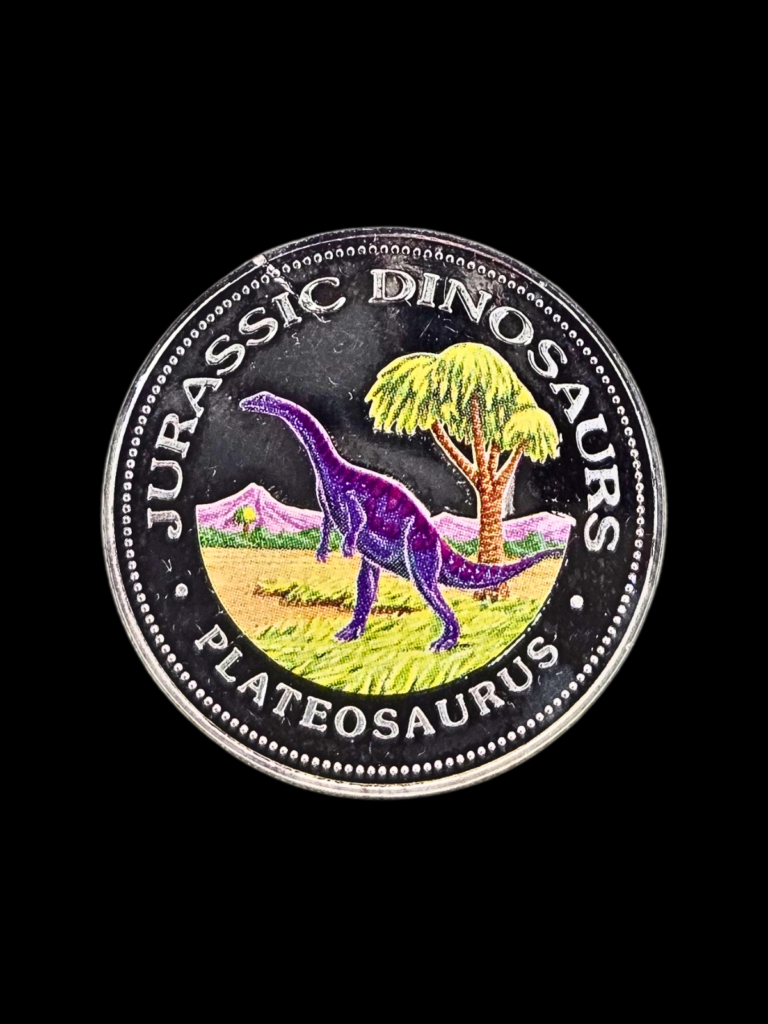 1993 Jurassic Dinosaurs - Plateosaurus (coloured) .999 Silver Coin