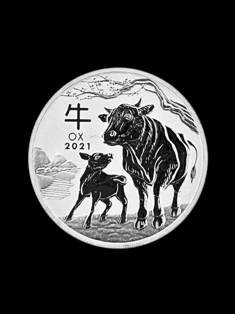 2021 Australia Year of Ox 1oz Silver Bullion Coin Perth Mint