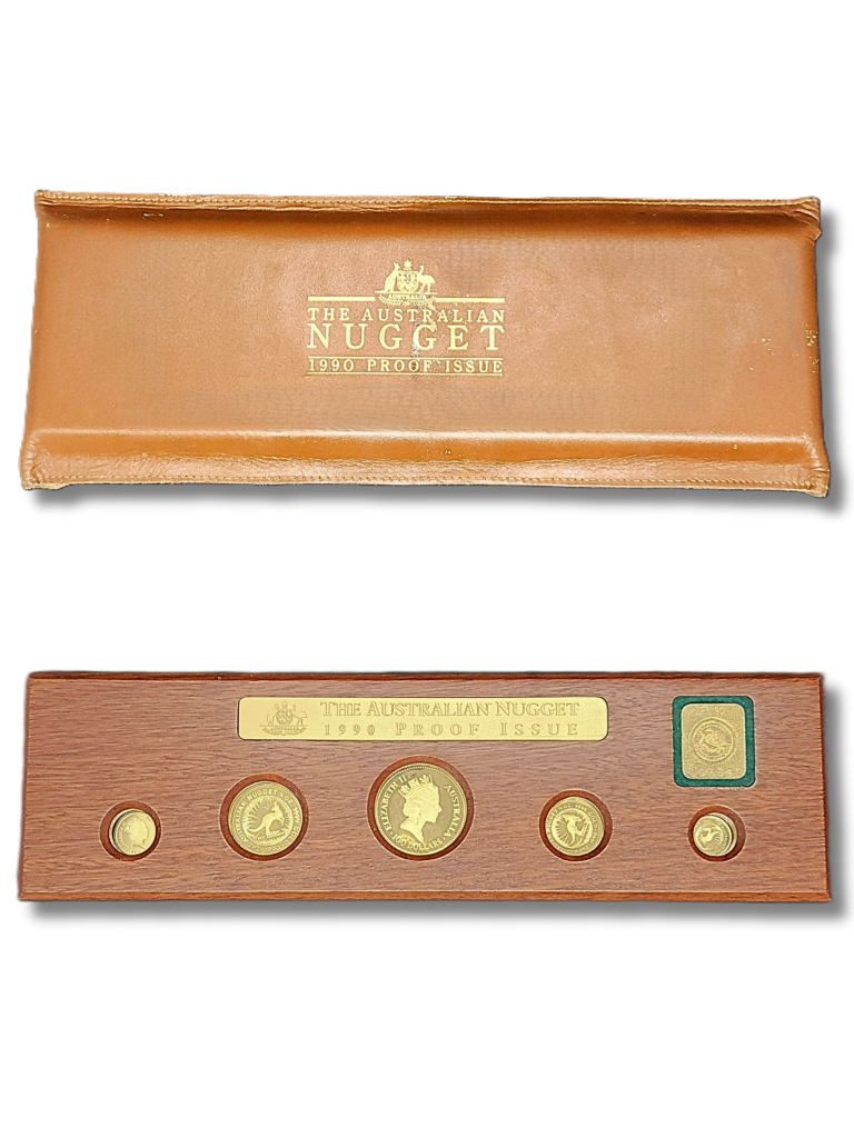1990 Australian Kangaroo Nugget Gold 5-Coin Proof Set