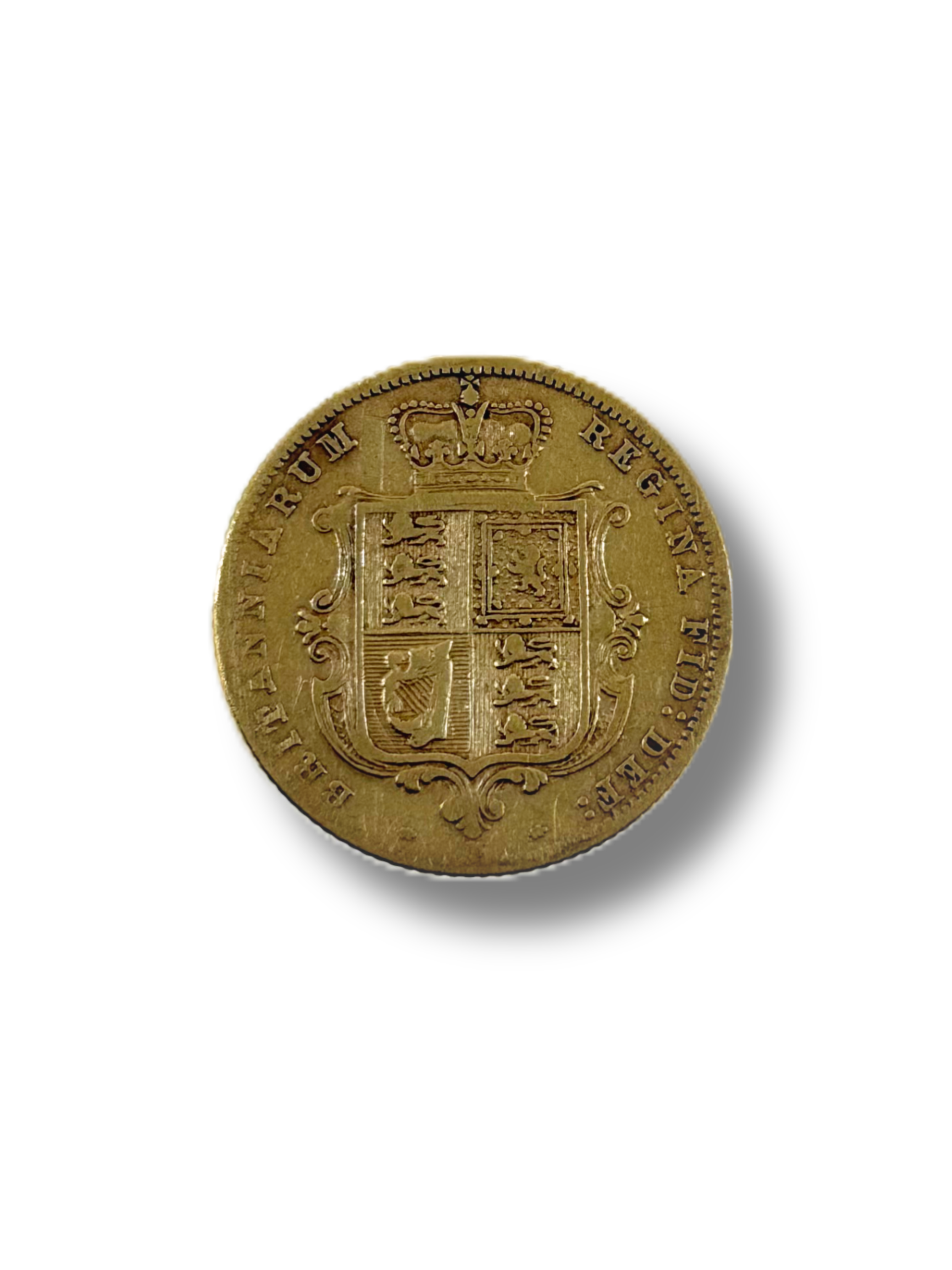 1873 Half Sovereign. Crowned Shield. Young Queen Victoria. Reeded edge – Melbourne Mint. (2)