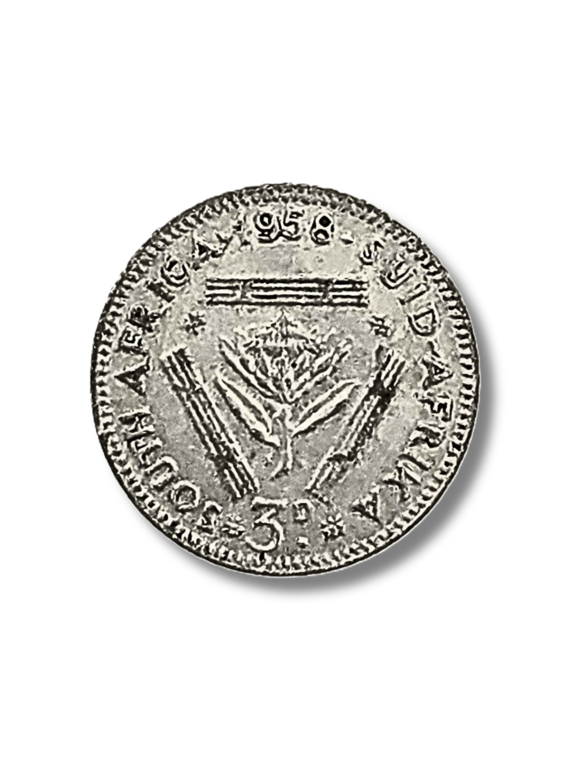 1958 Threepence (3 d) – Queen Elizabeth II South African Coin (2)