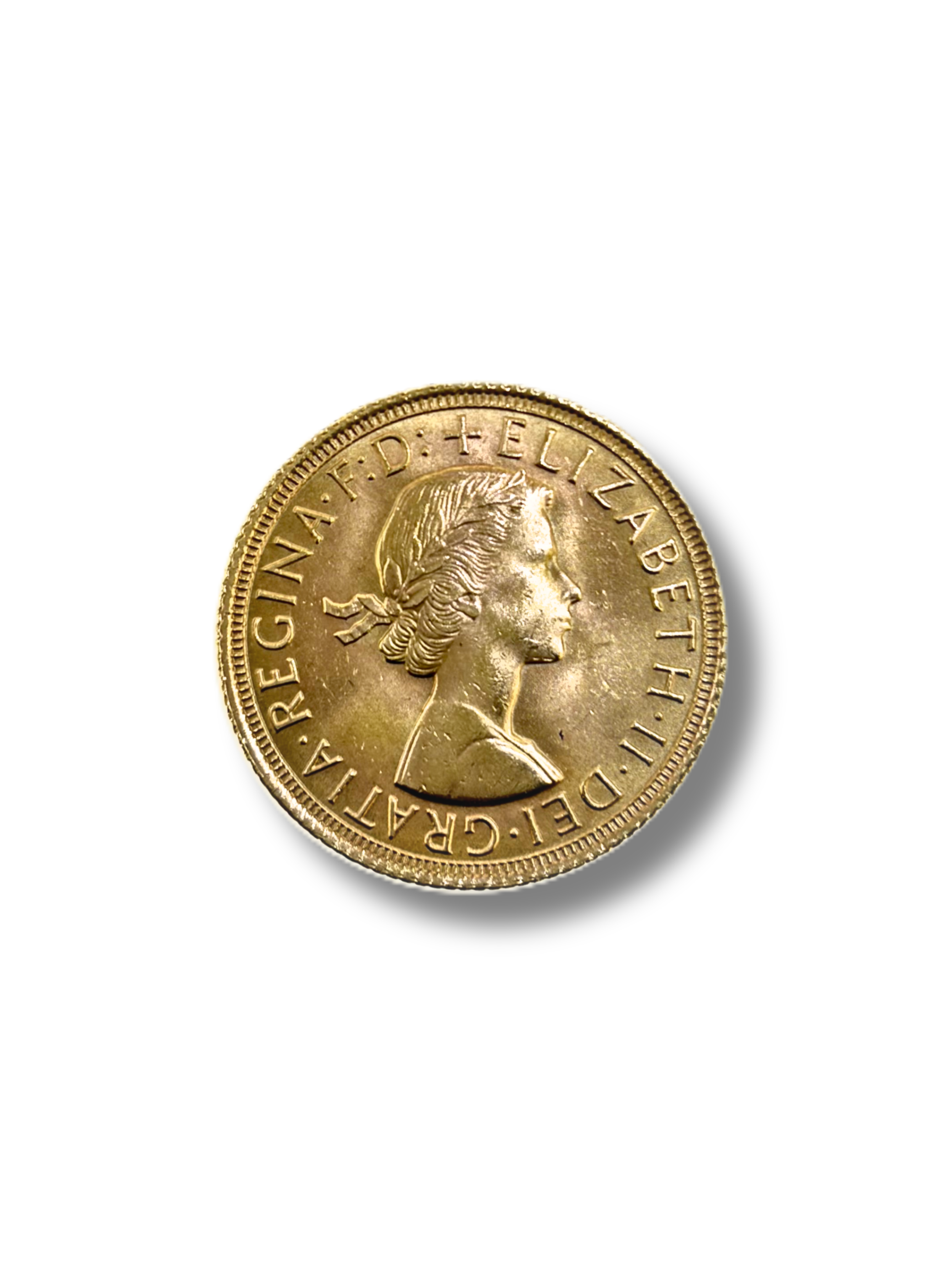 1965 Sovereign. St. George slaying the dragon. Elizabeth II. Reeded edge.