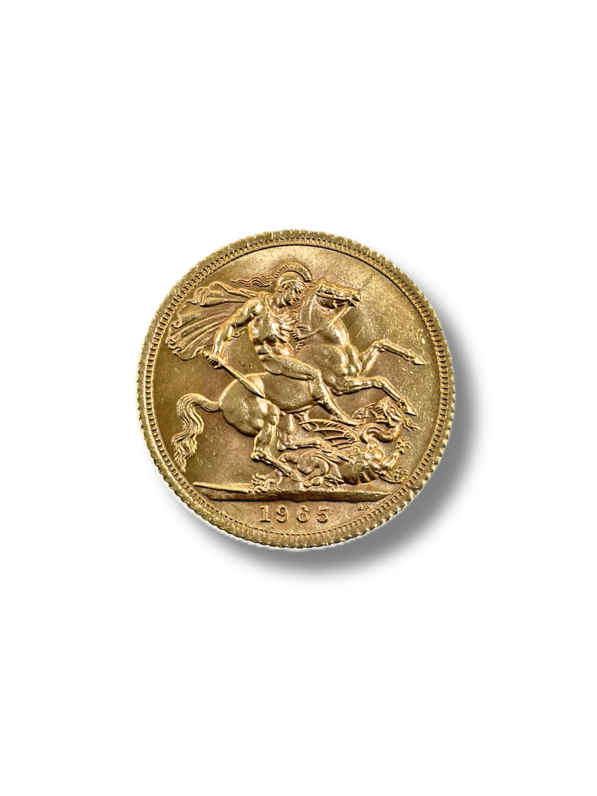 1965 Sovereign. St. George slaying the dragon. Elizabeth II. Reeded edge. (2)