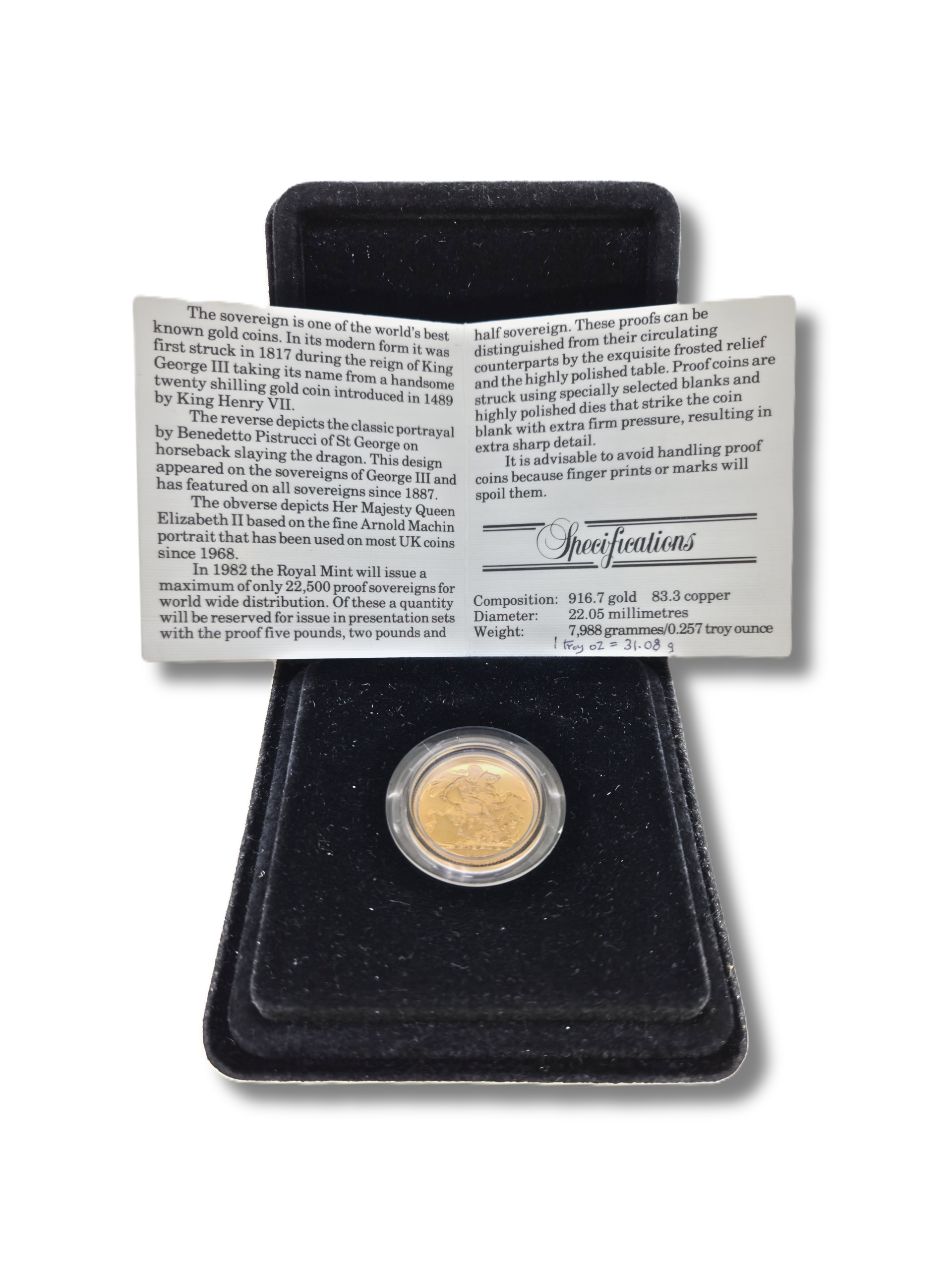 1982 Royal Mint Proof Sovereign – Elizabeth II (3)