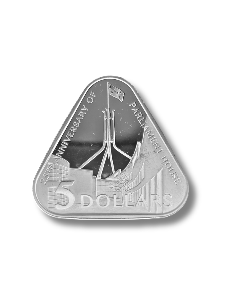 2013 Australia $5 Parliament House 25th Anniversary Triangular Silver Proof Coin