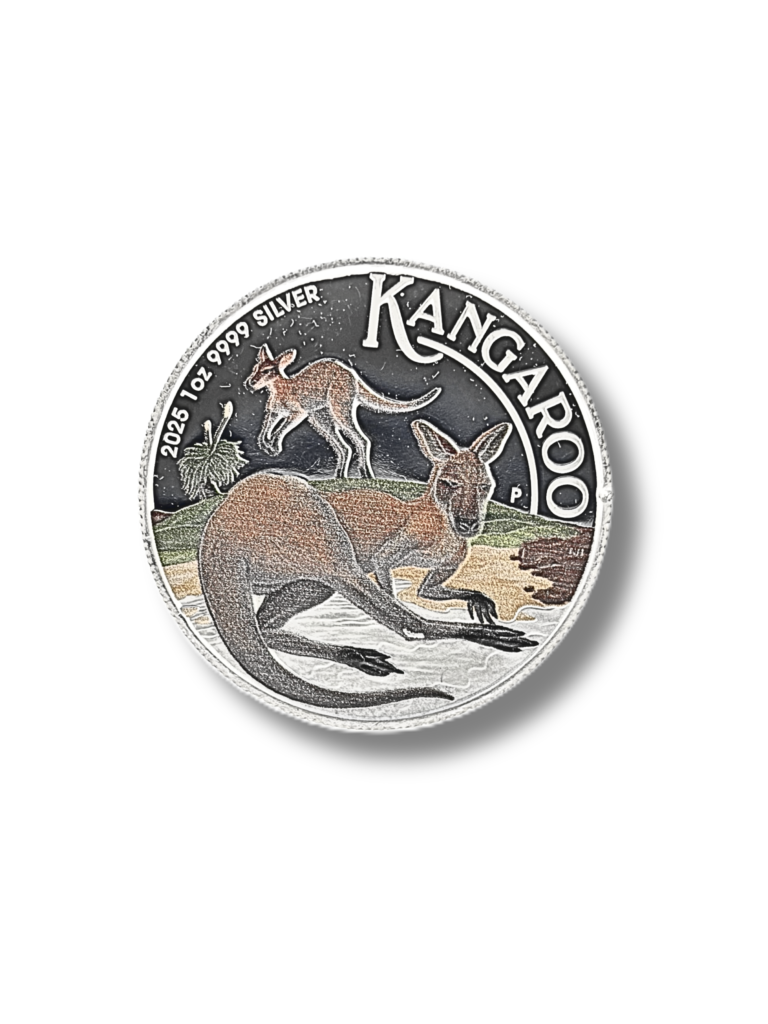 2025 Australia $1 Kangaroo 1oz Silver Proof Coloured High Relief Coin